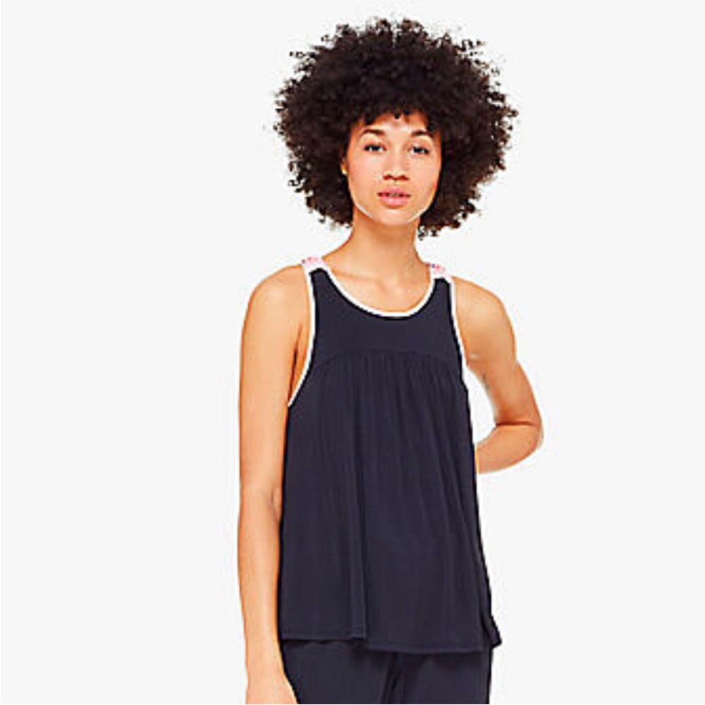 EUC Kate Spade Black Knot Tank Top with Pink Bow - Size Small